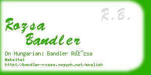 rozsa bandler business card